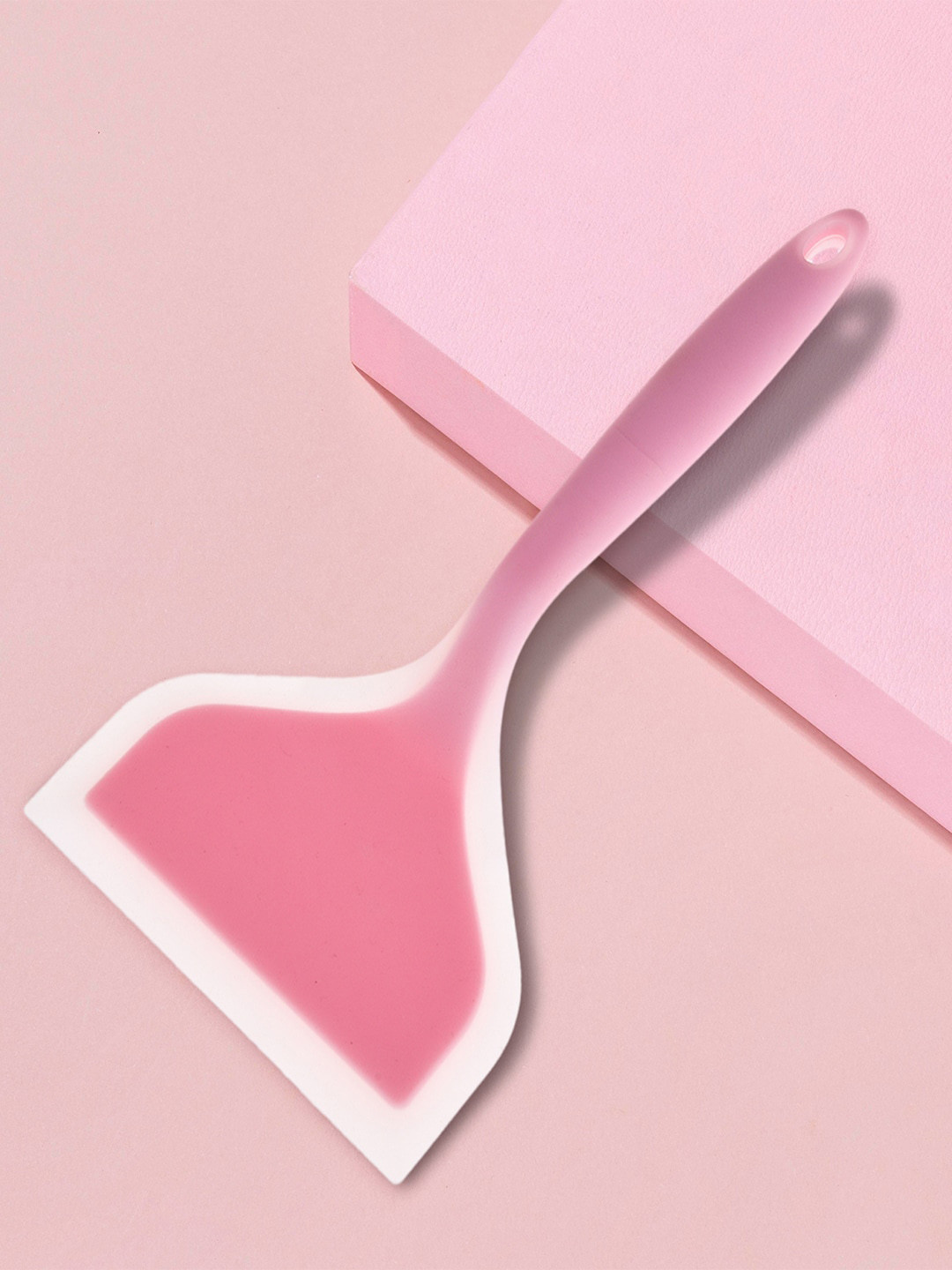 Kuber Industries 4 Pcs Pink & Green Wide Silicone Omelet Turner Spatula