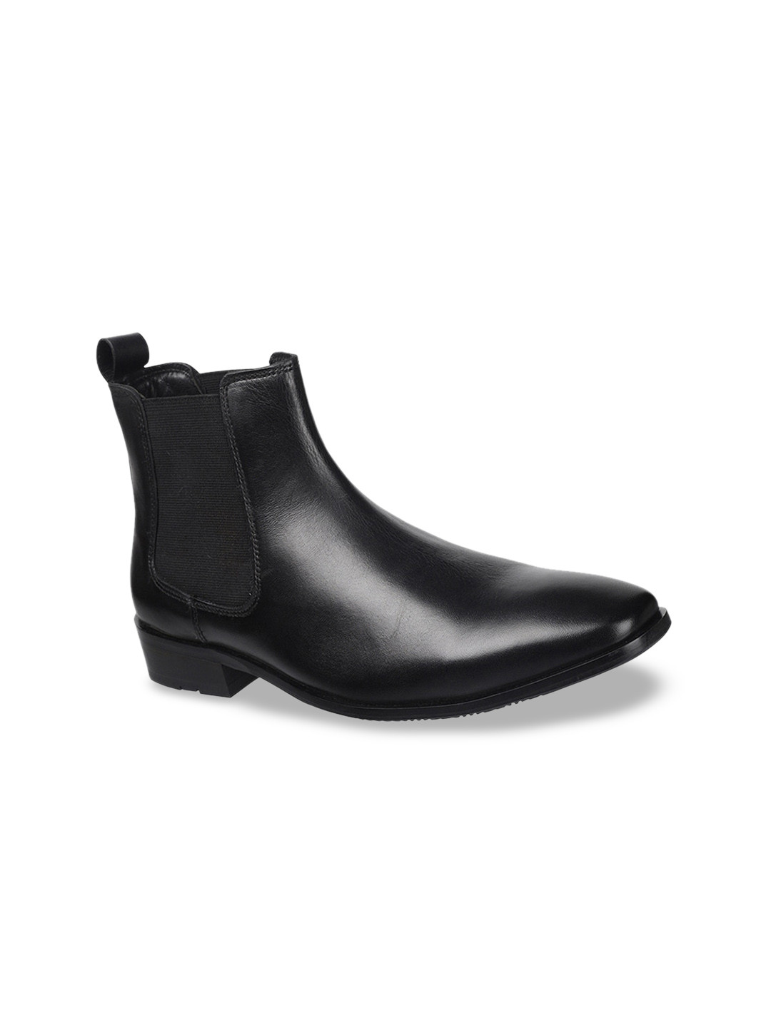 DAVINCHI Men Leather Mid-Top Chelsea Boots