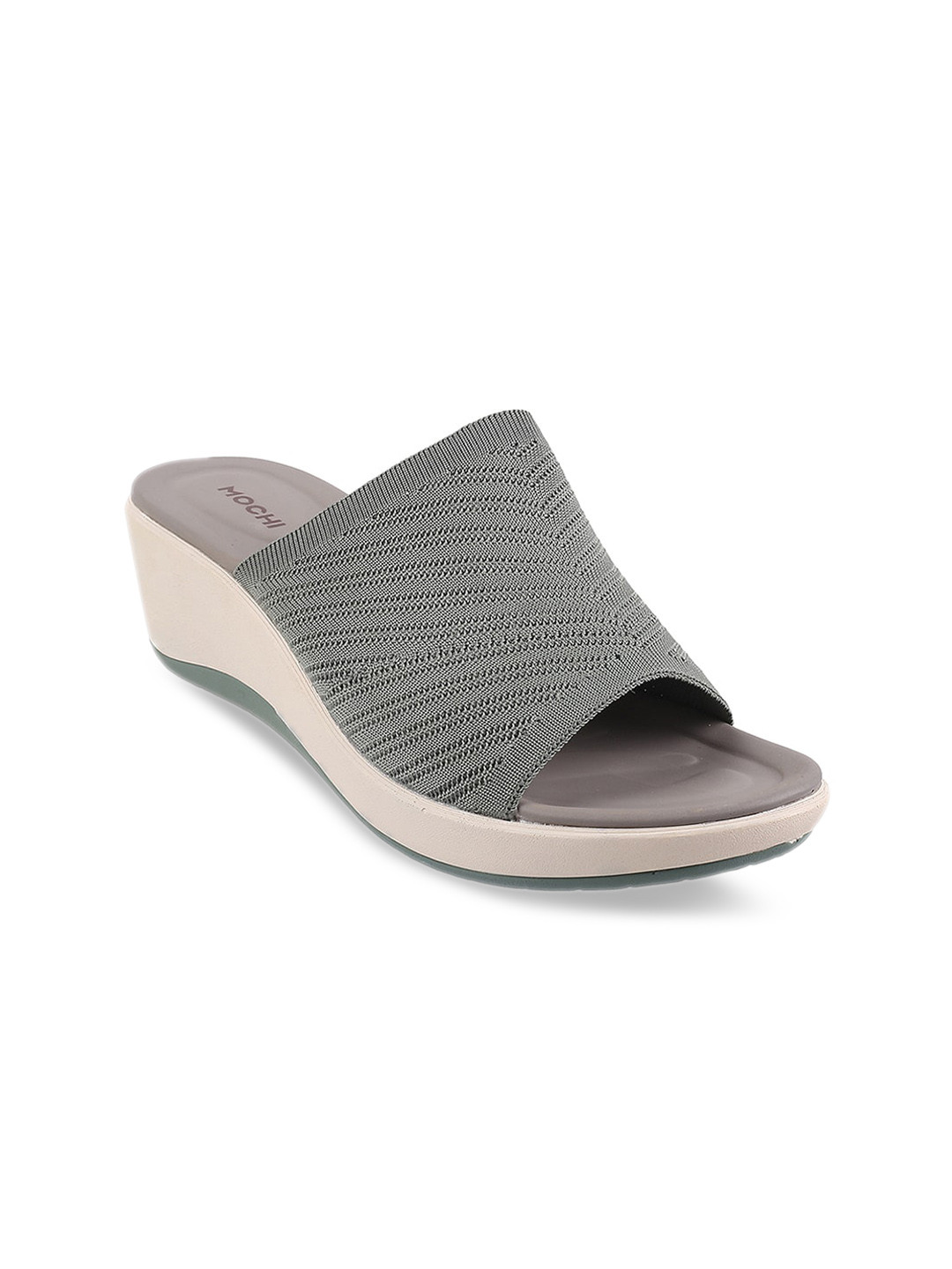 Mochi Textured Wedges Heeled Mules