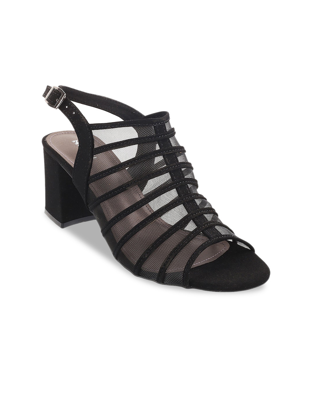 Mochi Block Heels Peep Toes With Buckles