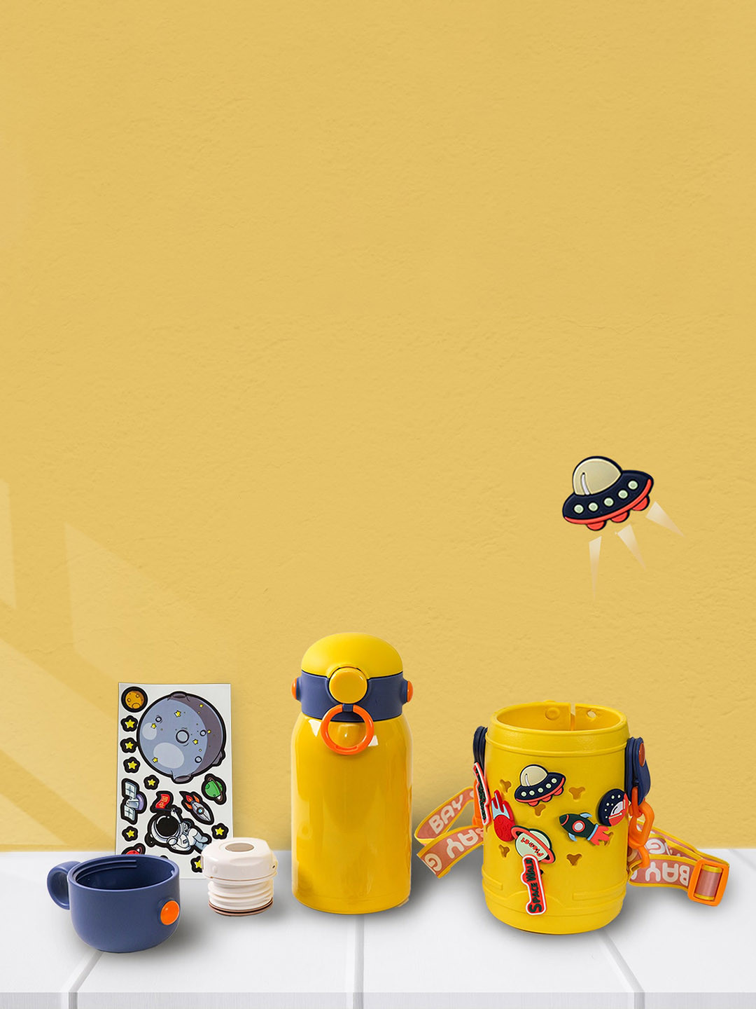 Yellow Bee Yellow Conversational Stainless Steel Double Wall Vacuum Flask - 500ml