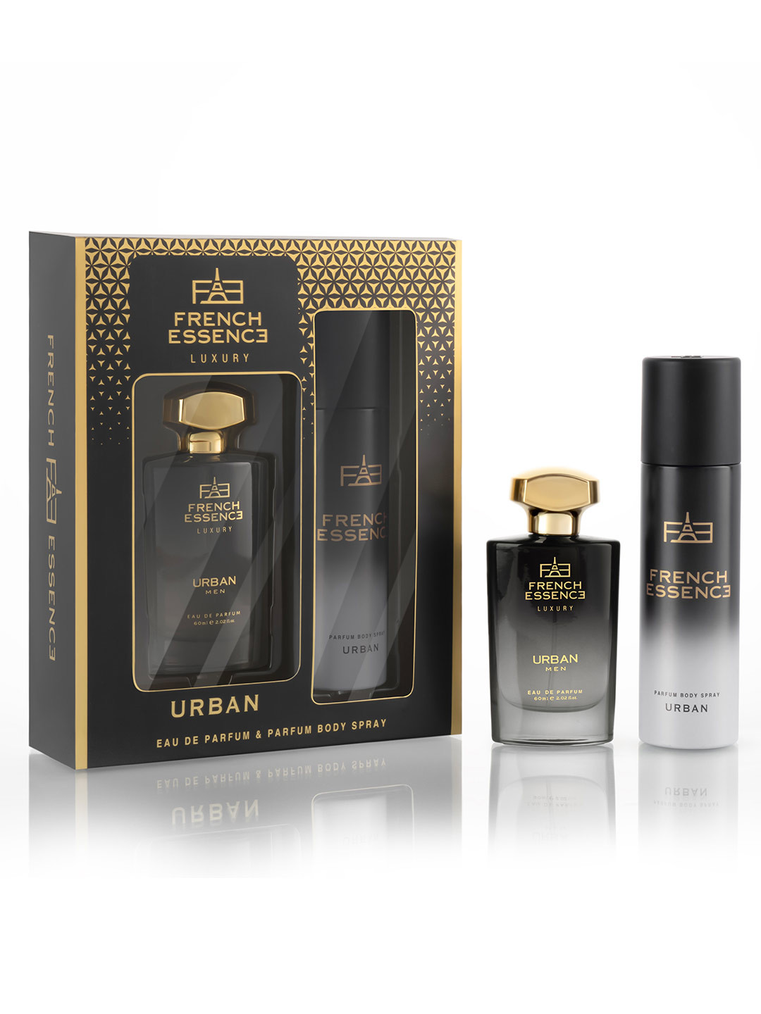FRENCH ESSENCE Men Urban Set Of 2 Luxury Eau De Parfum - 60ml & Parfum Body Spray - 120ml