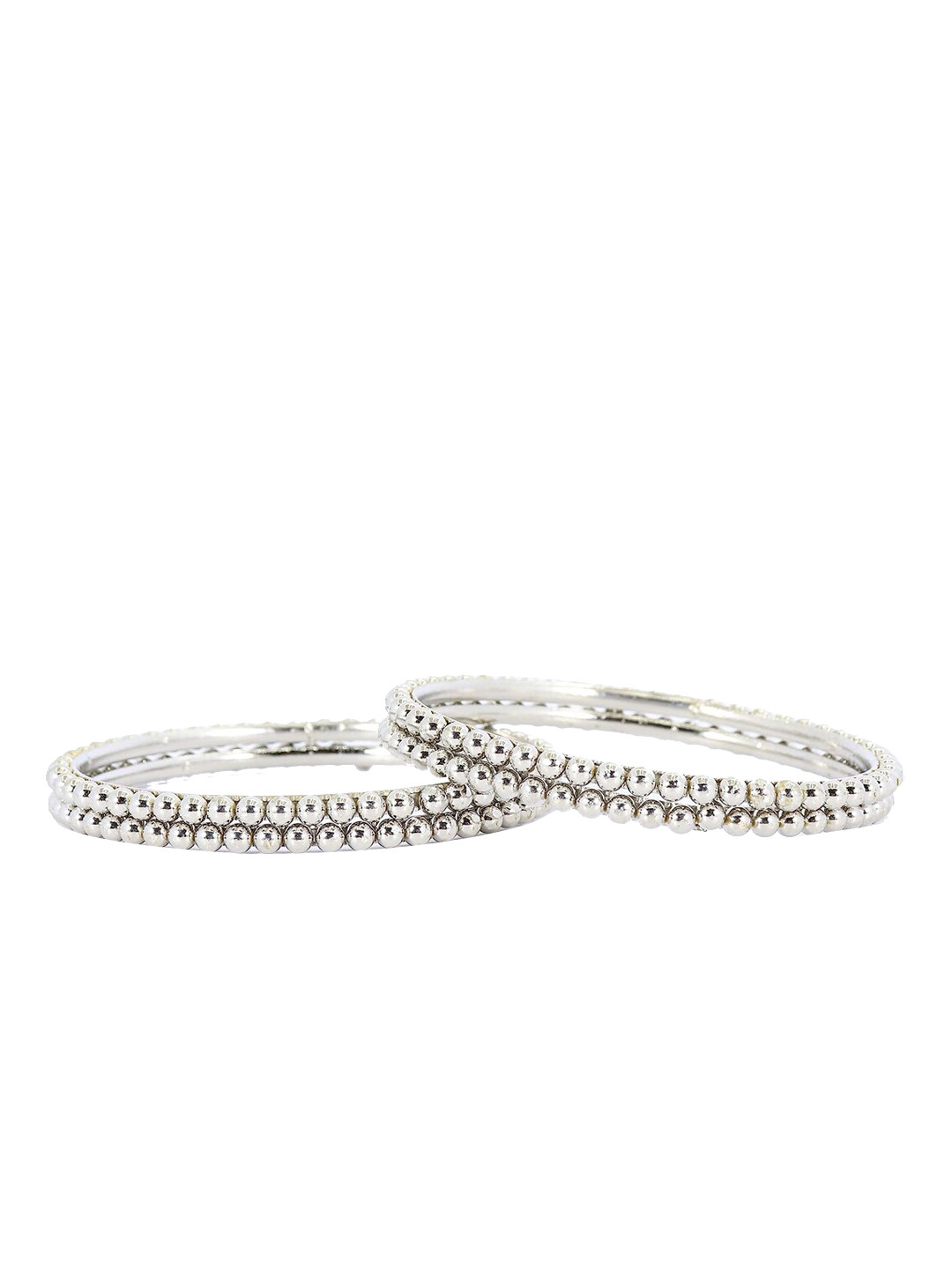 NMII Set Of 4 Crystal Ball Chain Studded Bangles