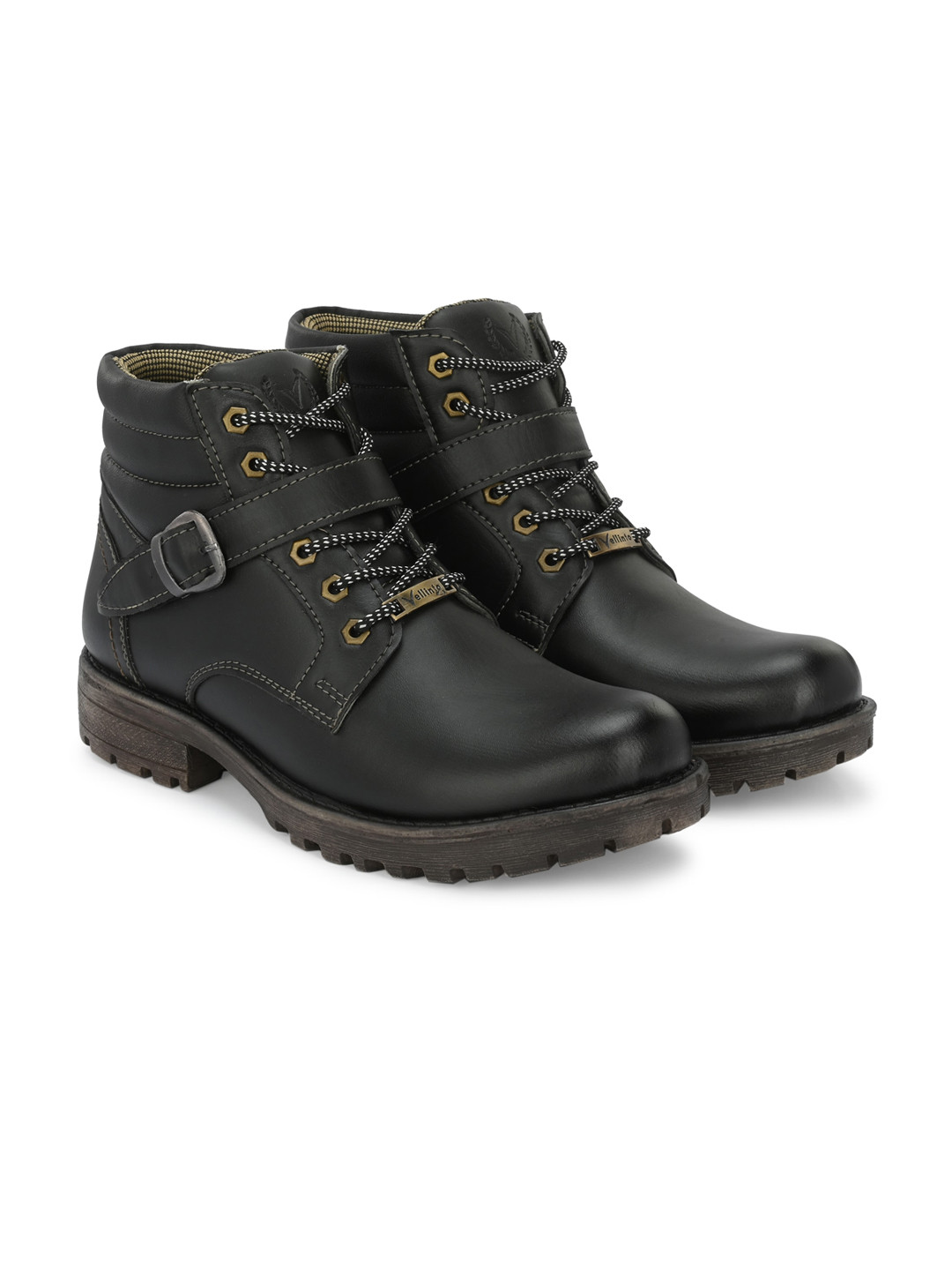 Vellinto COMMANDER Men Mid-Top Blocked Biker Boots