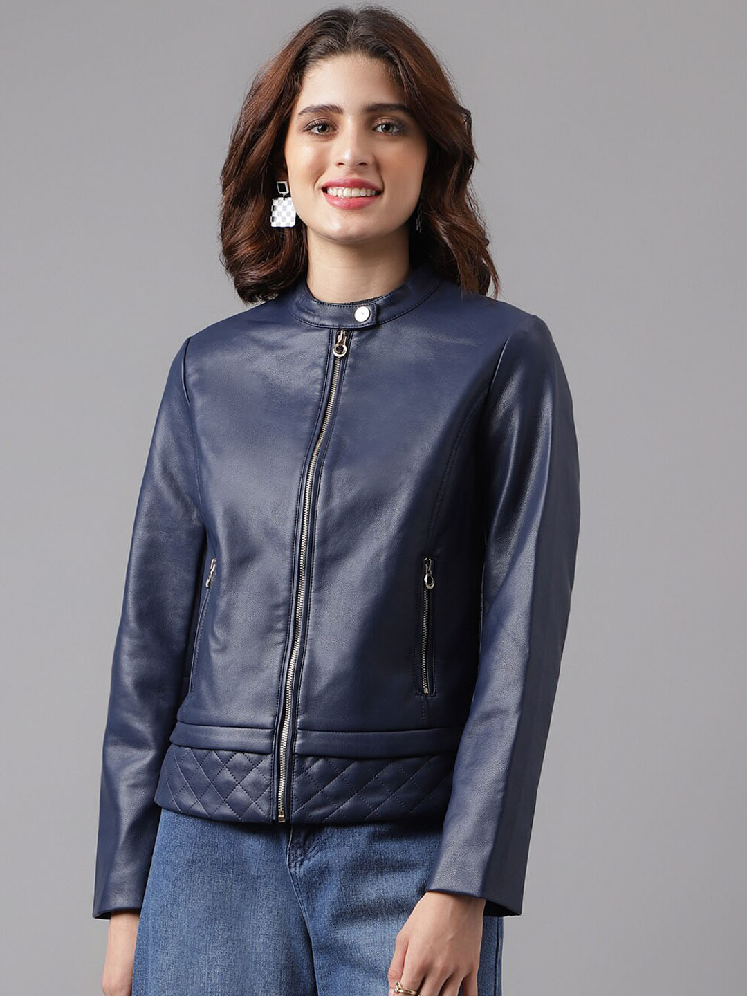 Latin Quarters Stand Collar Biker Jacket