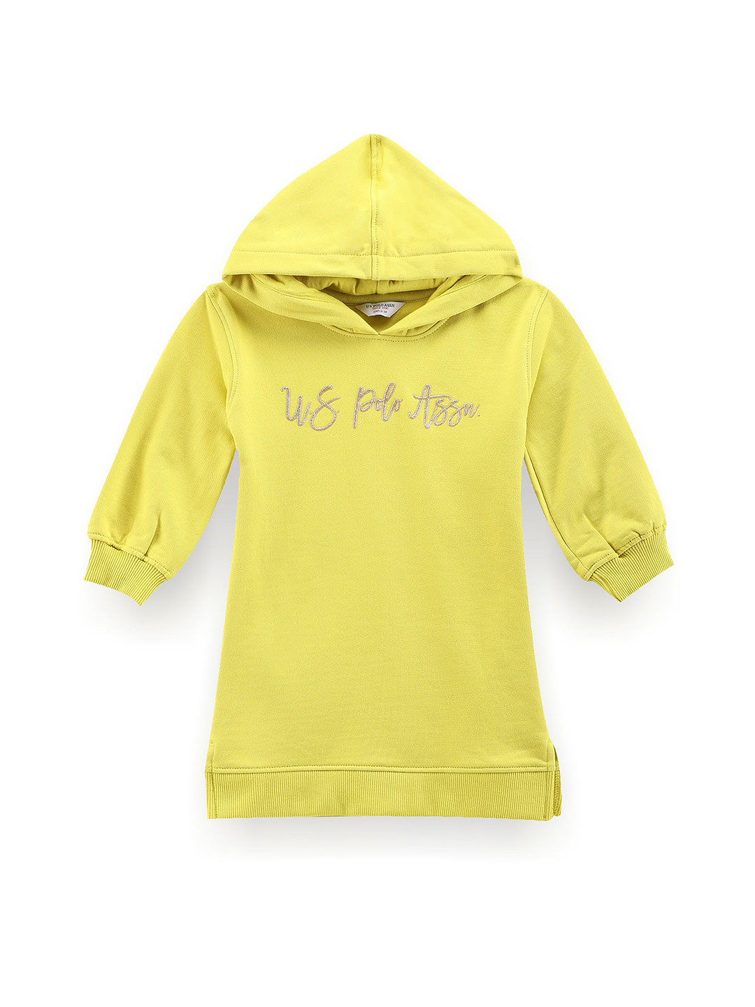 U.S. Polo Assn. Kids Girls Hooded Pure Cotton Jumper Dress