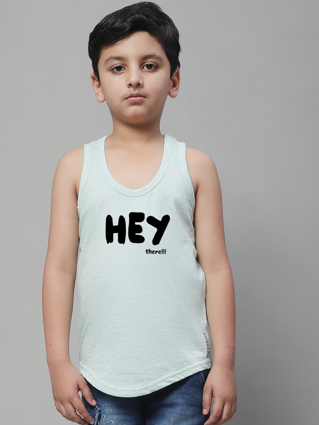 Friskers Boys Printed Pure Cotton Tank Vest 3110KDC262-ML33-2-3Y