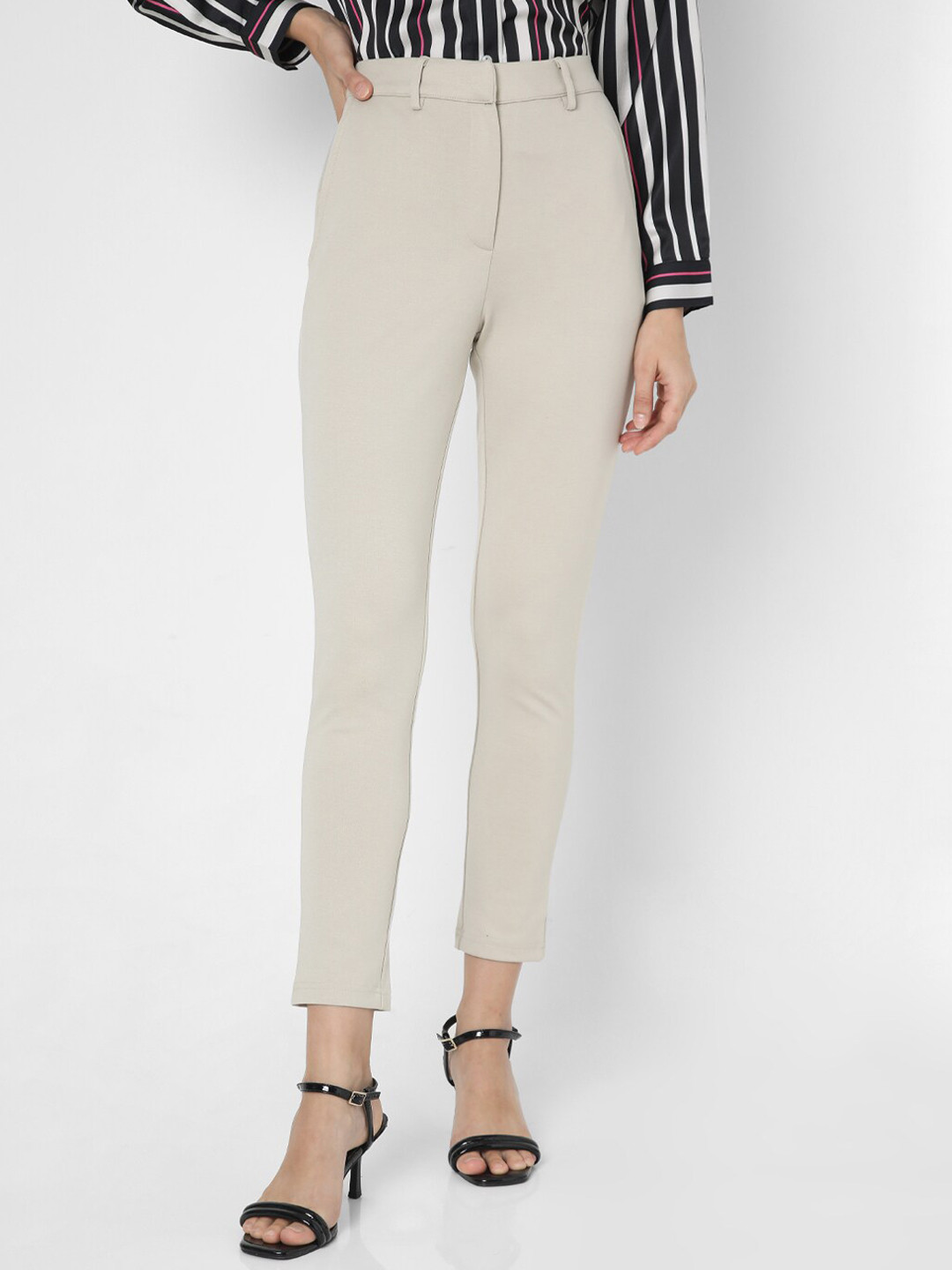 Vero Moda Women Slim Fit High-Rise Formal Trousers