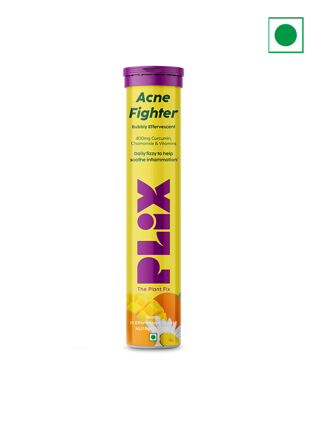 PLIX THE PLANT FIX Acne Fighter Mango Twist Flavor Tablets With 400mg Curcumin- 15 Tablets