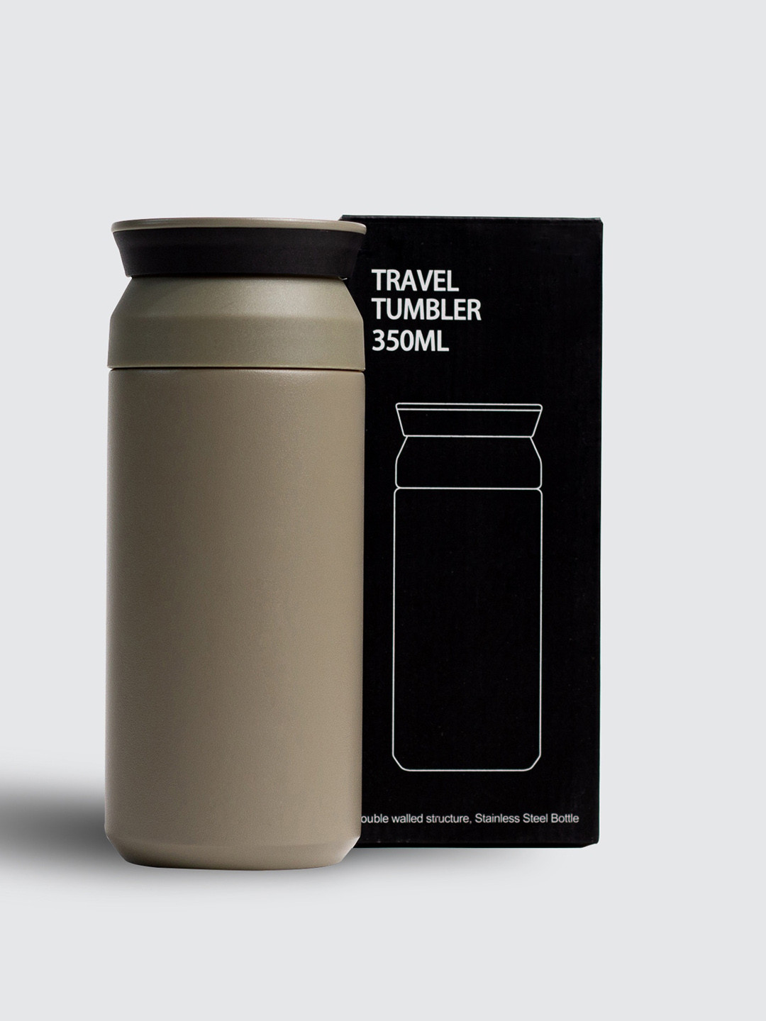 THE MESSY CORNER Olive Green Stainless Steel Water Bottle 359 ml