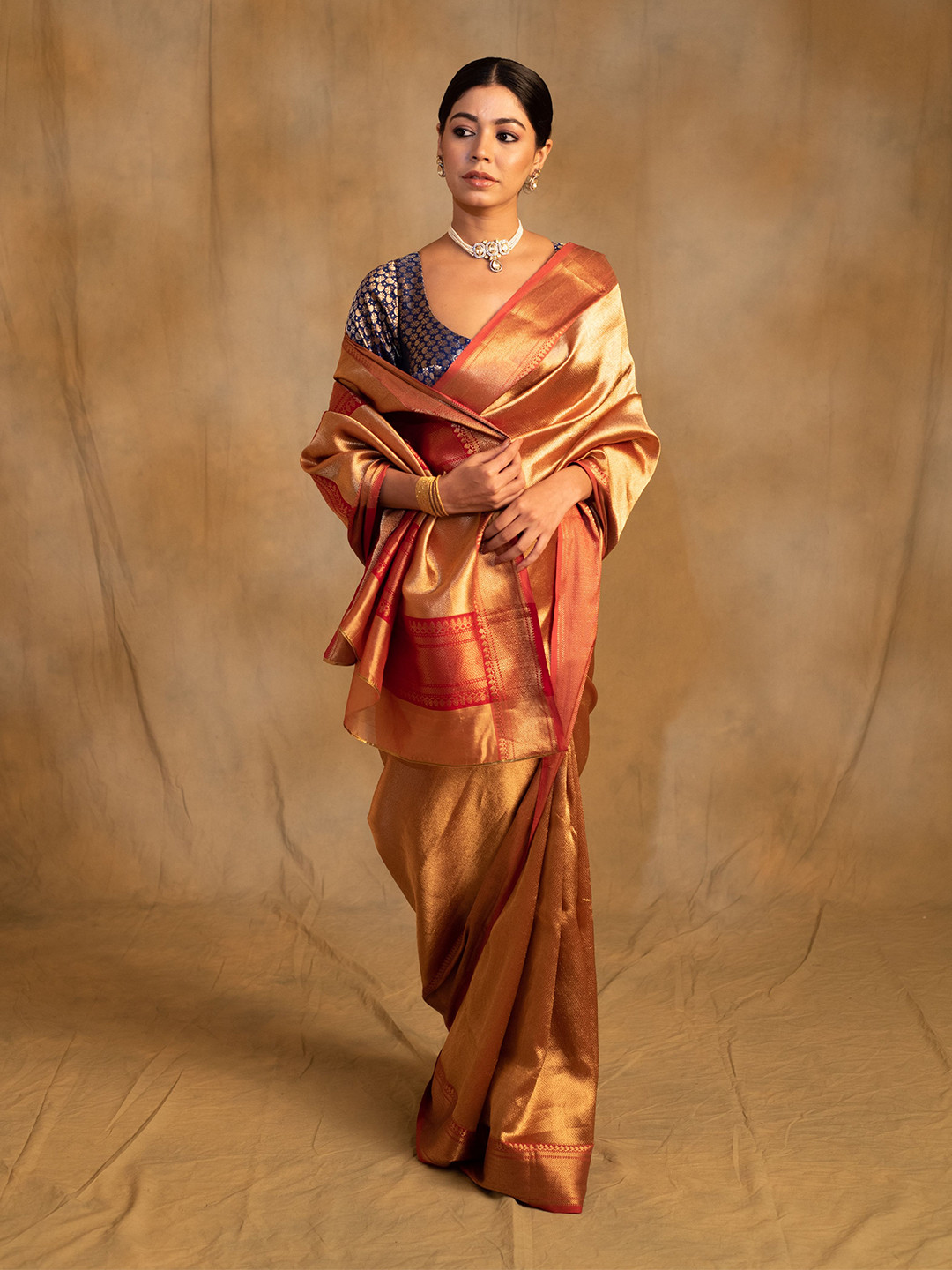 PriyankaRaajiv Ethnic Motifs Woven Design Zari Chanderi Saree