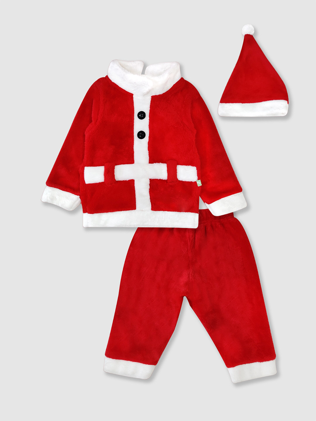 Moms Love Kids Self Design High Neck Sweatshirt & Trouser With Cap