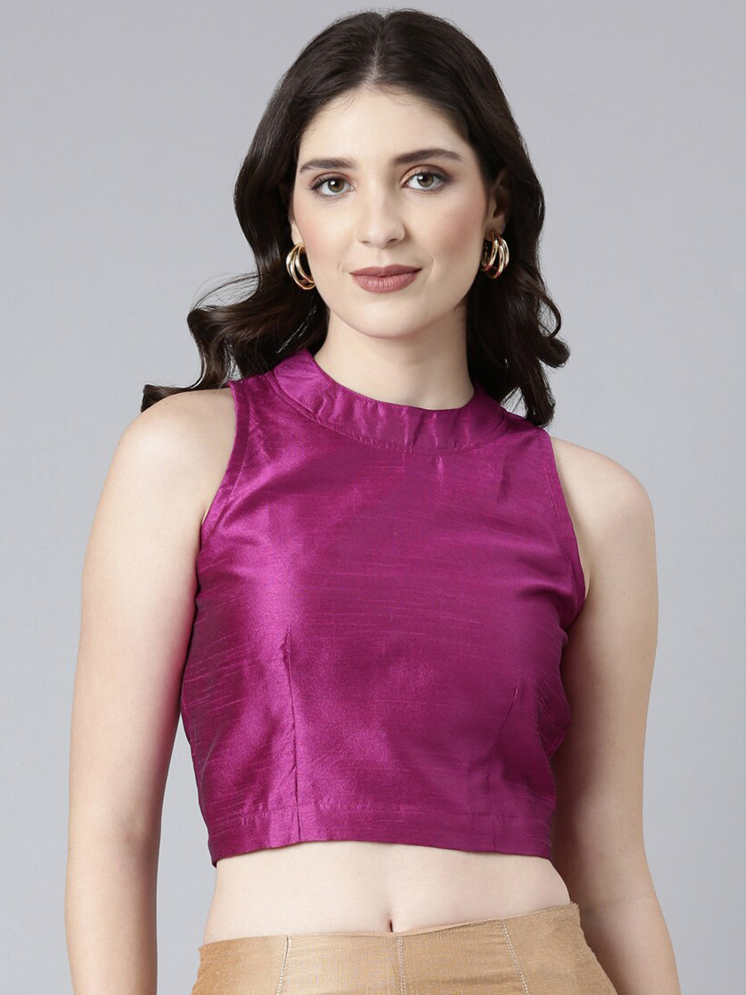 Souchii Sleeveless Dupion Silk Saree Blouse