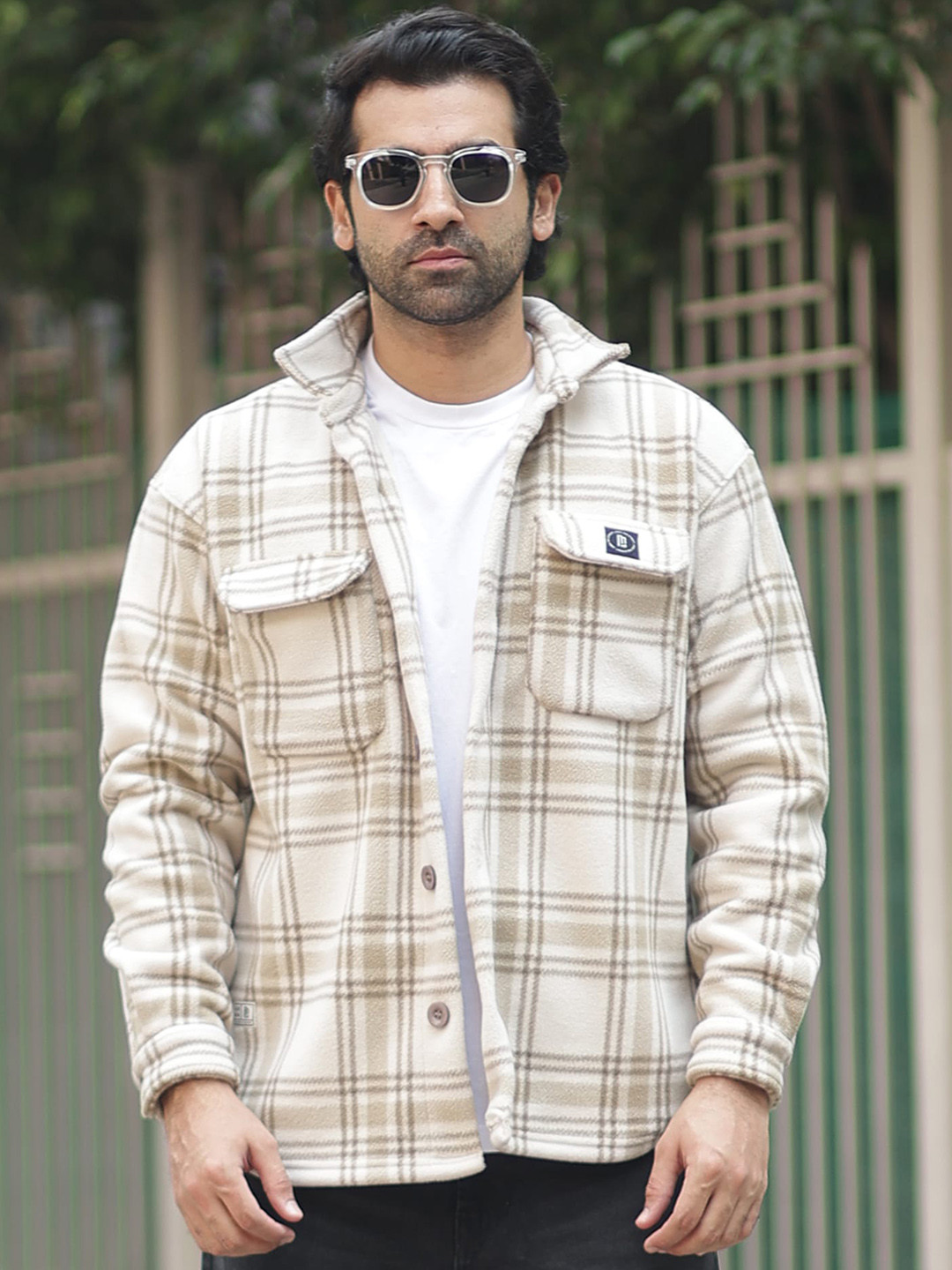 Maniac Checked Fleece Spread Collar Tailored Jacket