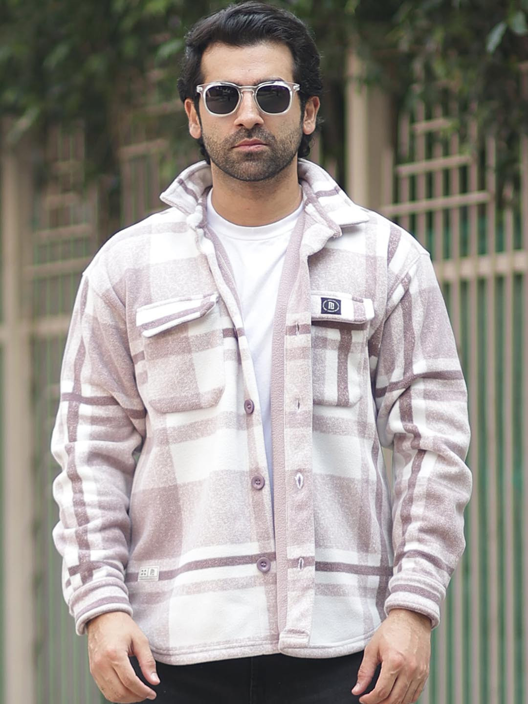 Maniac Checked Fleece Spread Collar Tailored Jacket