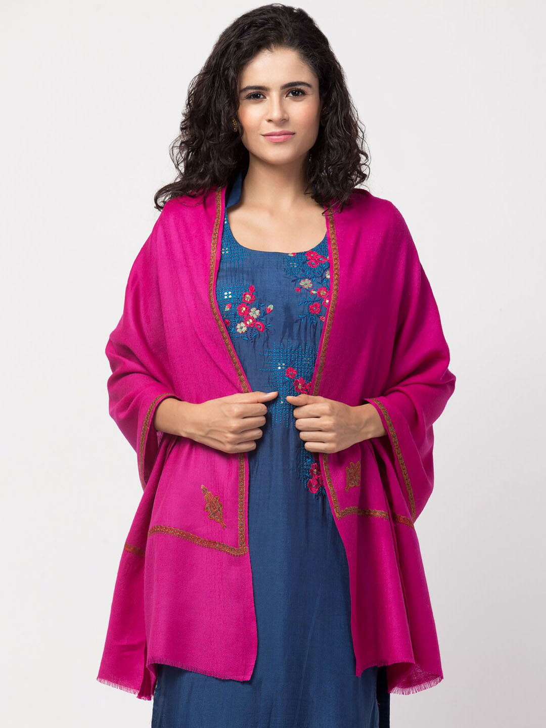 Tweedle Ethnic Motifs Embroidered Pasmina Shawl