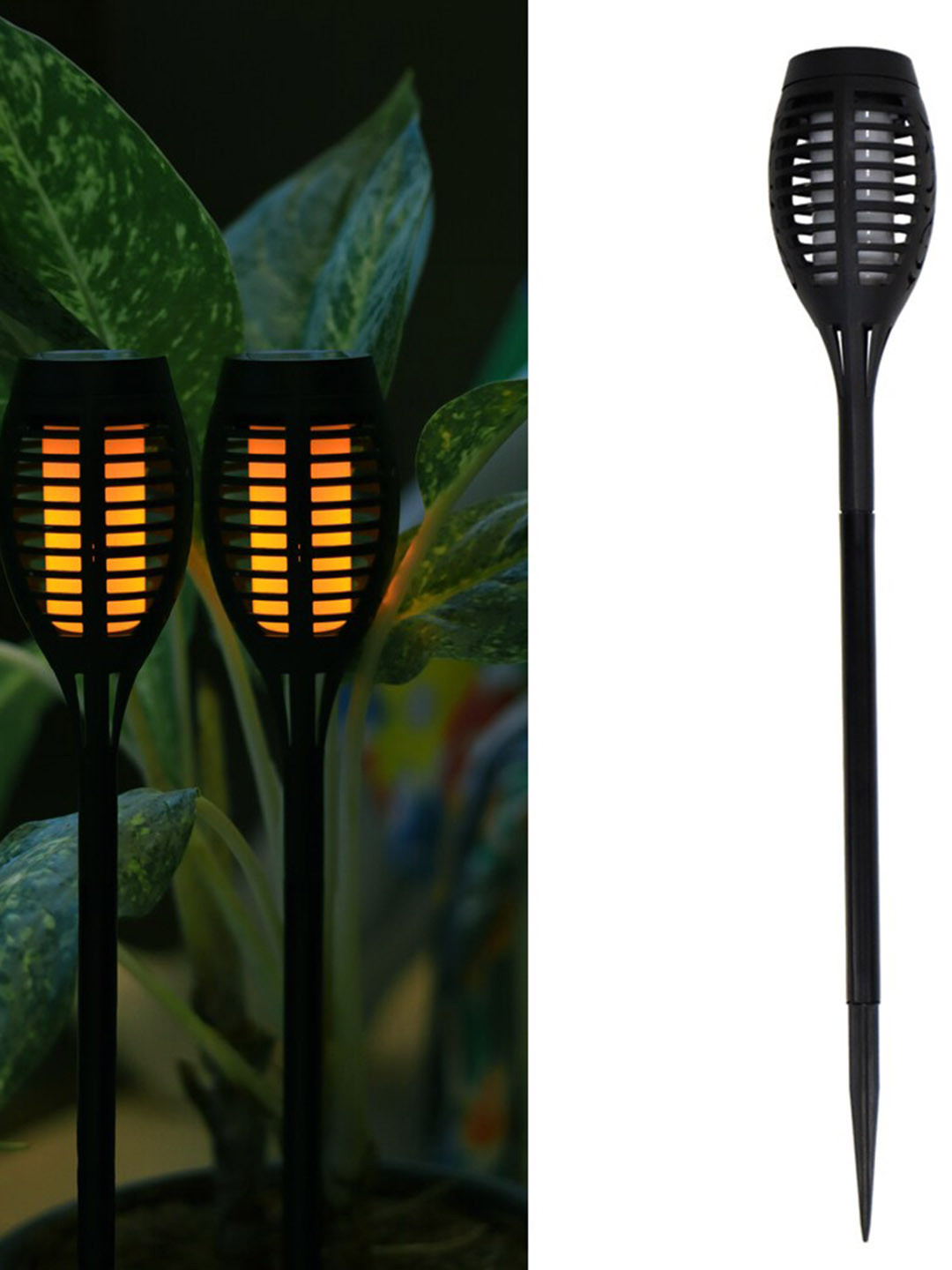 TRUSTBASKET Solar Flame Spike Outdoor Lamp