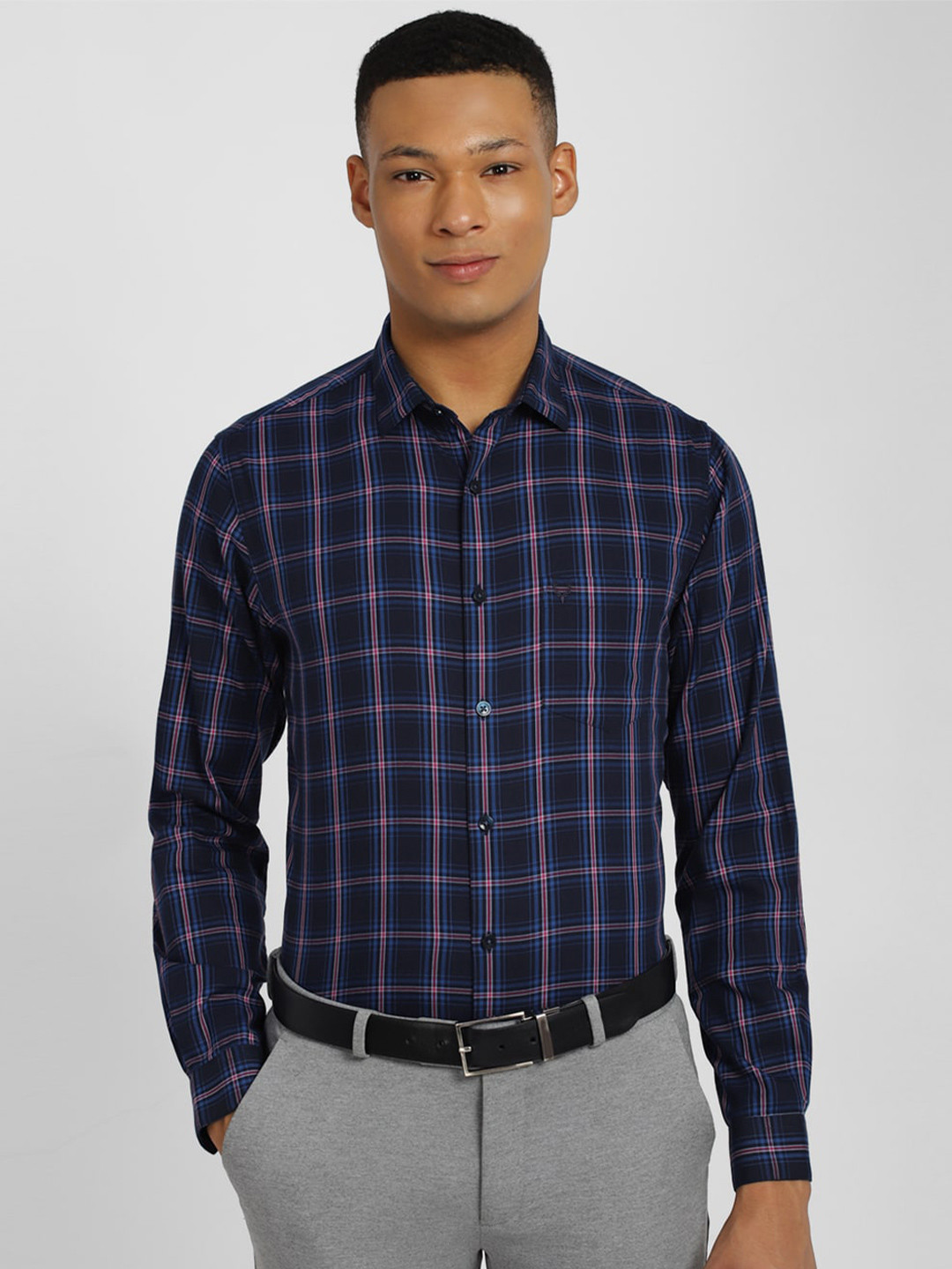 Allen Solly Checked Pure Cotton Slim Fit Formal Shirt