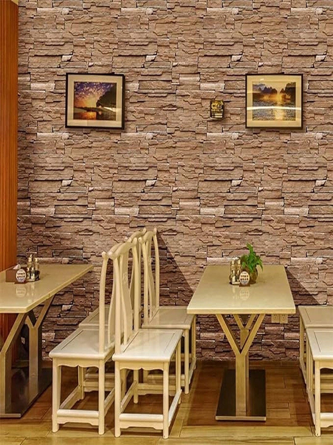 Univocean Brown Printed Self Adhesive Wall Stickers