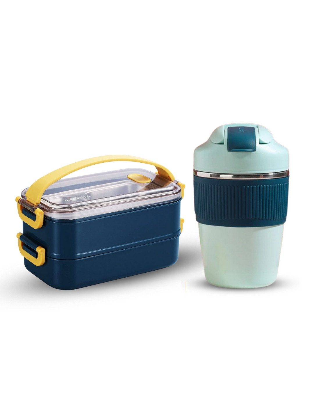 YELONA Navy Blue 2 Pieces Lunch Box & Tumbler