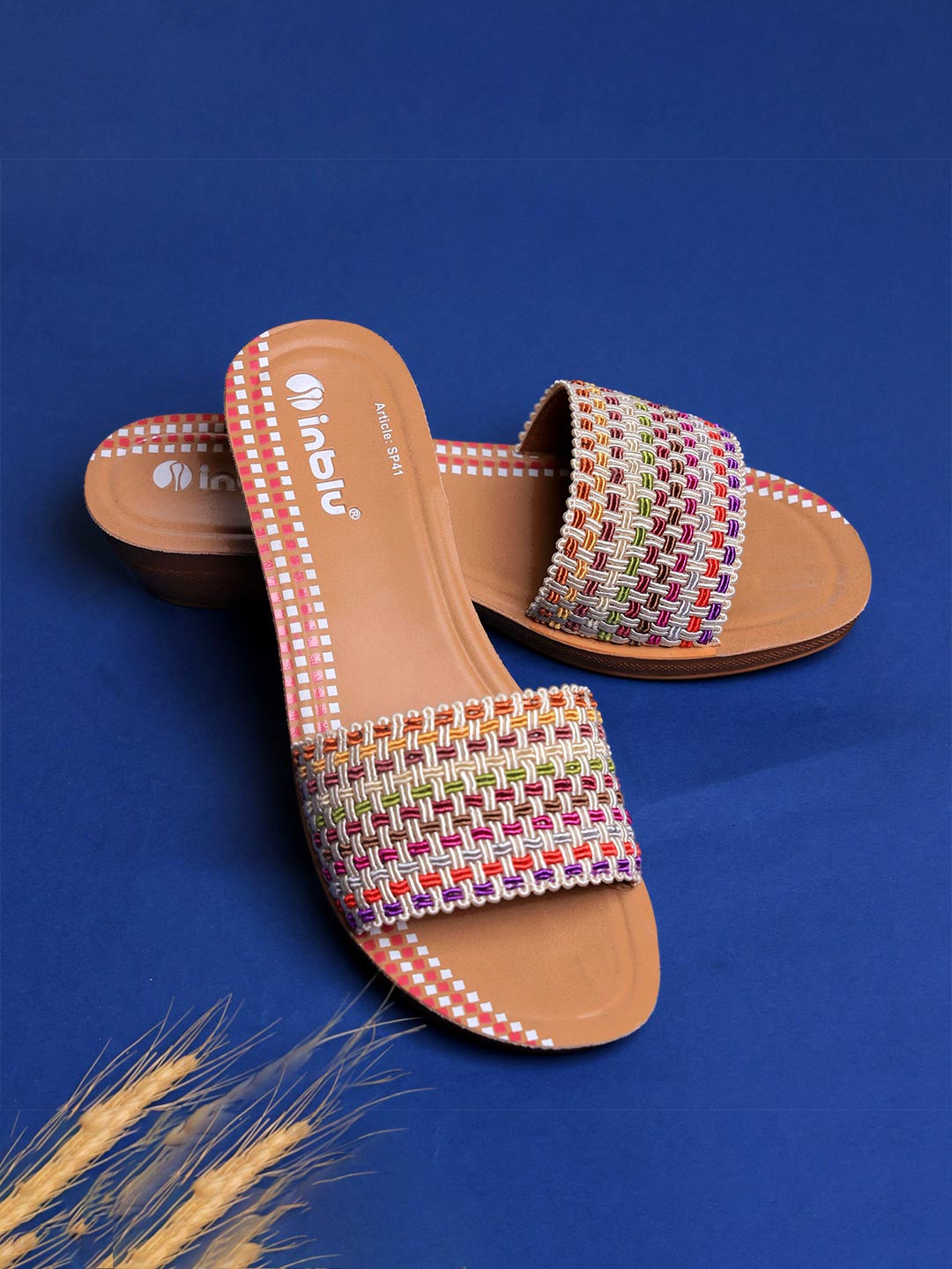 Inblu Lightweight & Anti Skid Textured Open Toe Wedges