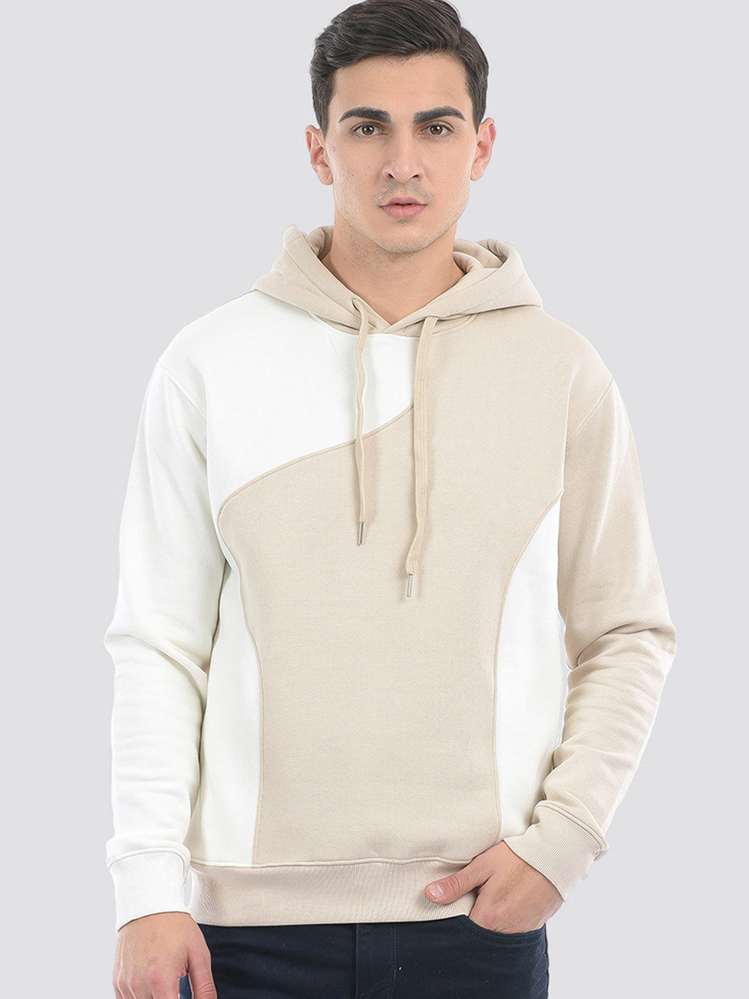 ONEWAY Men Colorblocked Hooded Sweatshirt