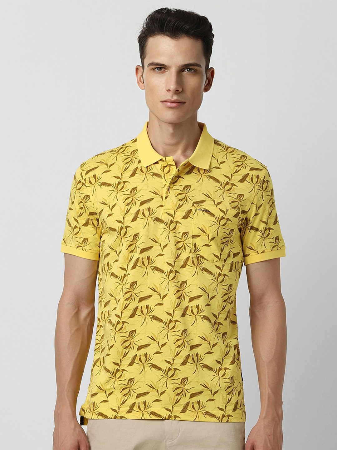 Yellow floral polo deals