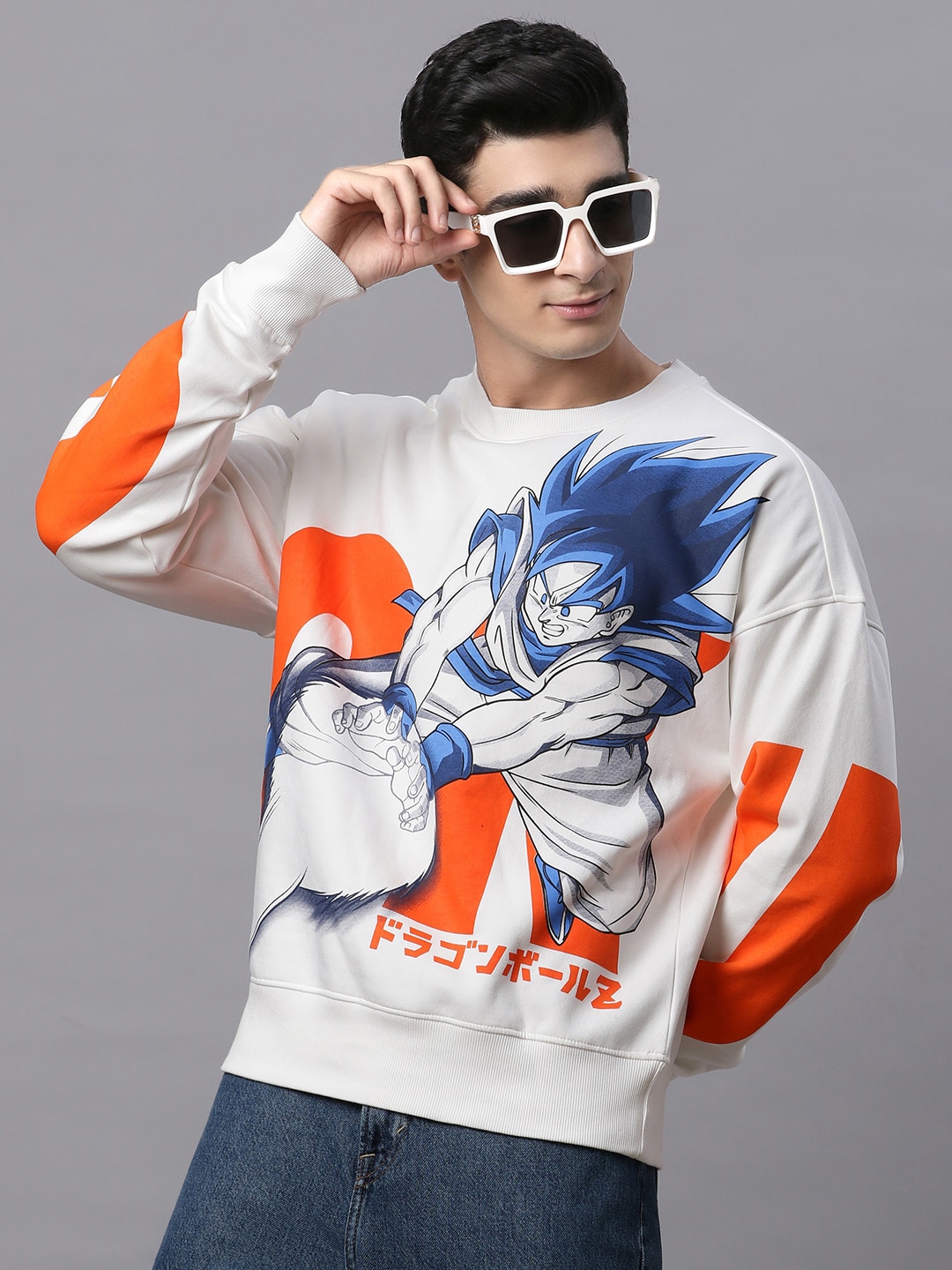 Buy Free Authority Dragon Ball Z Printed Off White Loose fit Sweatshirt For Men Sweatshirts for Men 25701298 Myntra
