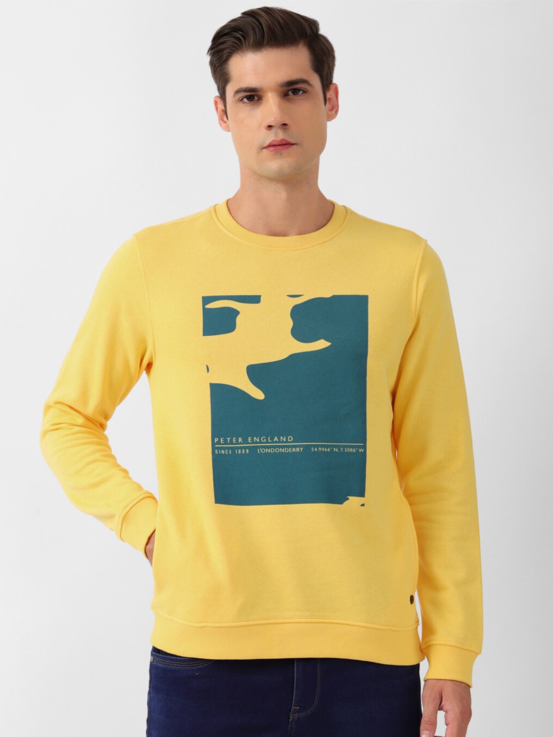 Mens yellow crew neck on sale sweatshirt