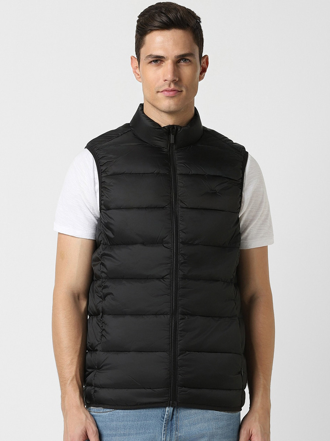 Peter England Casuals Men Black Puffer Jacket