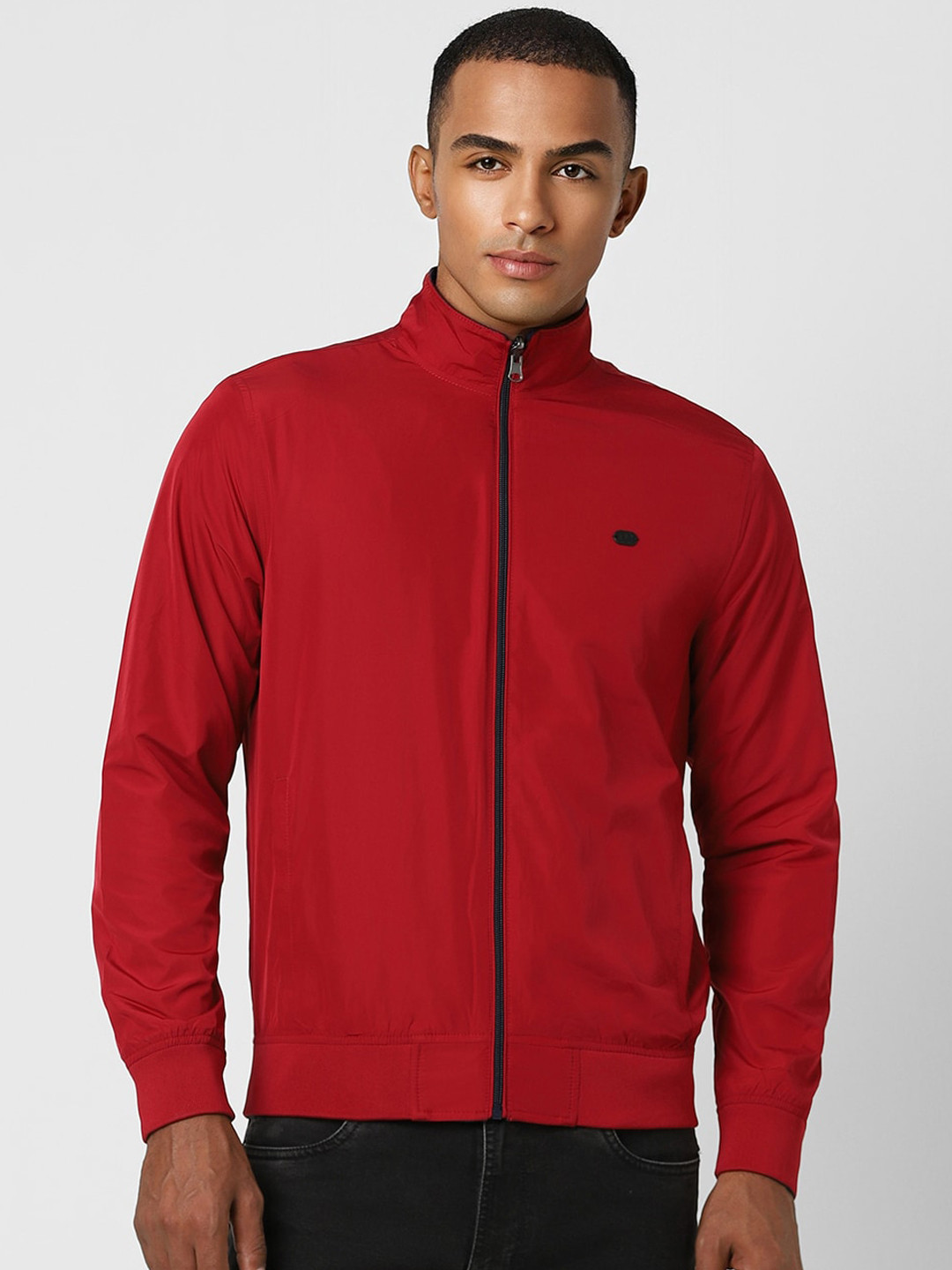 Peter England Casuals Men Navy Blue Bomber Jacket