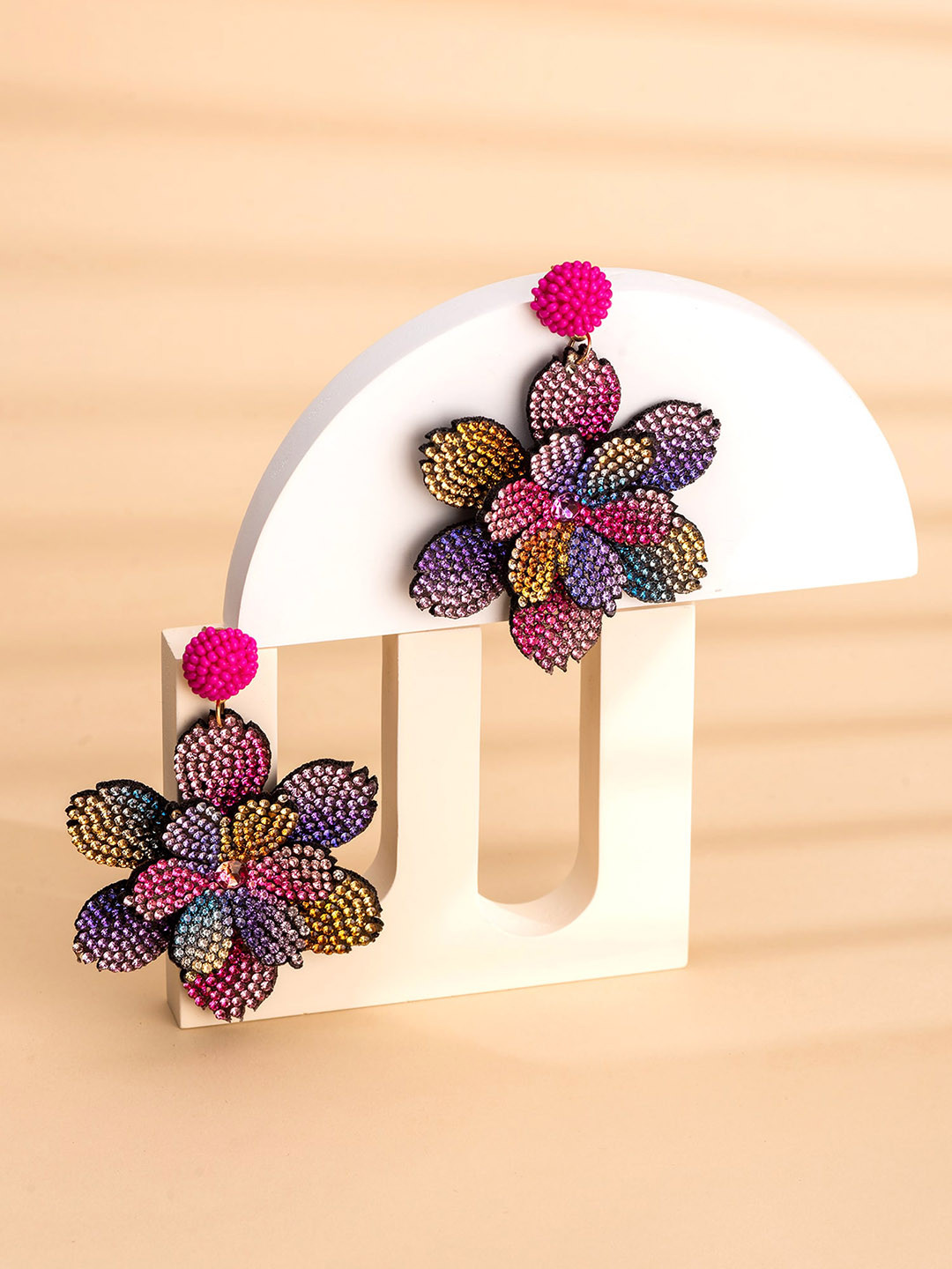 Yellow Chimes Multicoloured Contemporary Drop Earrings