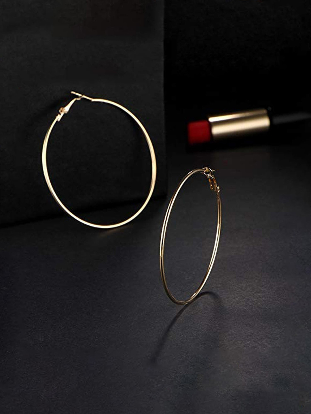 Yellow Chimes Gold-Toned Contemporary Ear Cuff Earrings