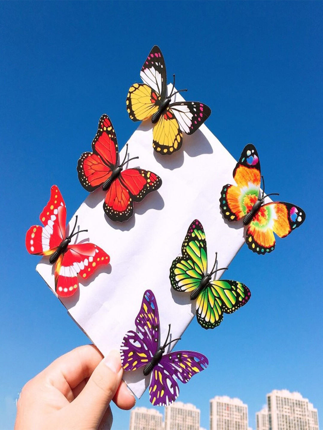 Yellow Chimes Set Of 8 Butterfly Alligator Hair Clip