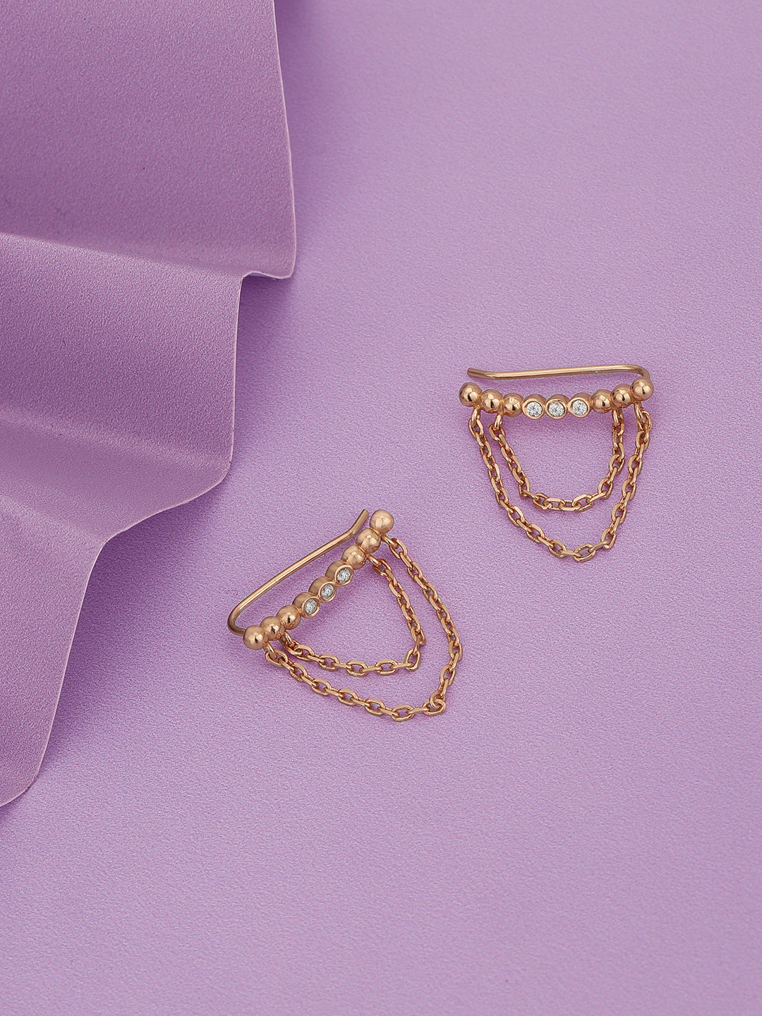 Carlton London Rose-Gold Plated CZ Drop Earrings