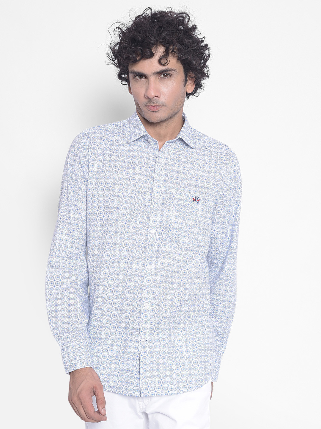 Crimsoune Club Slim Fit Printed Pure Cotton Casual Shirt