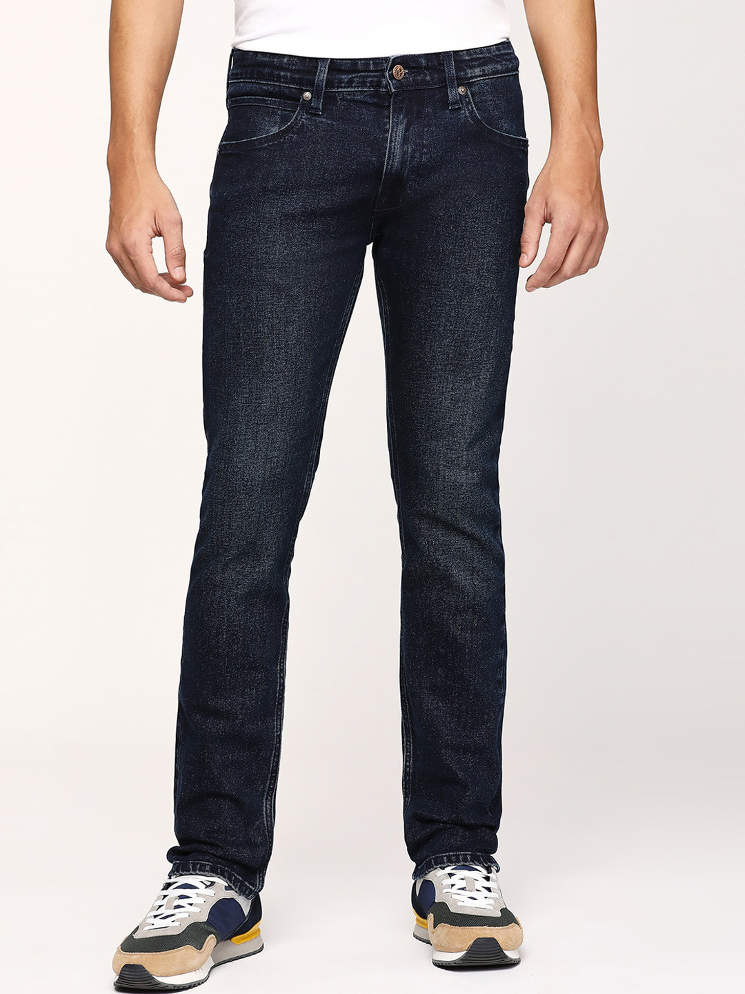Pepe Jeans Men Blue Slim Fit Low-Rise Low Distress Light Fade Stretchable Jeans