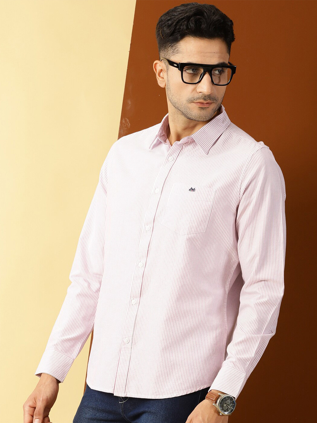 Thomas Scott Men Purple Smart Slim Fit Opaque Casual Shirt