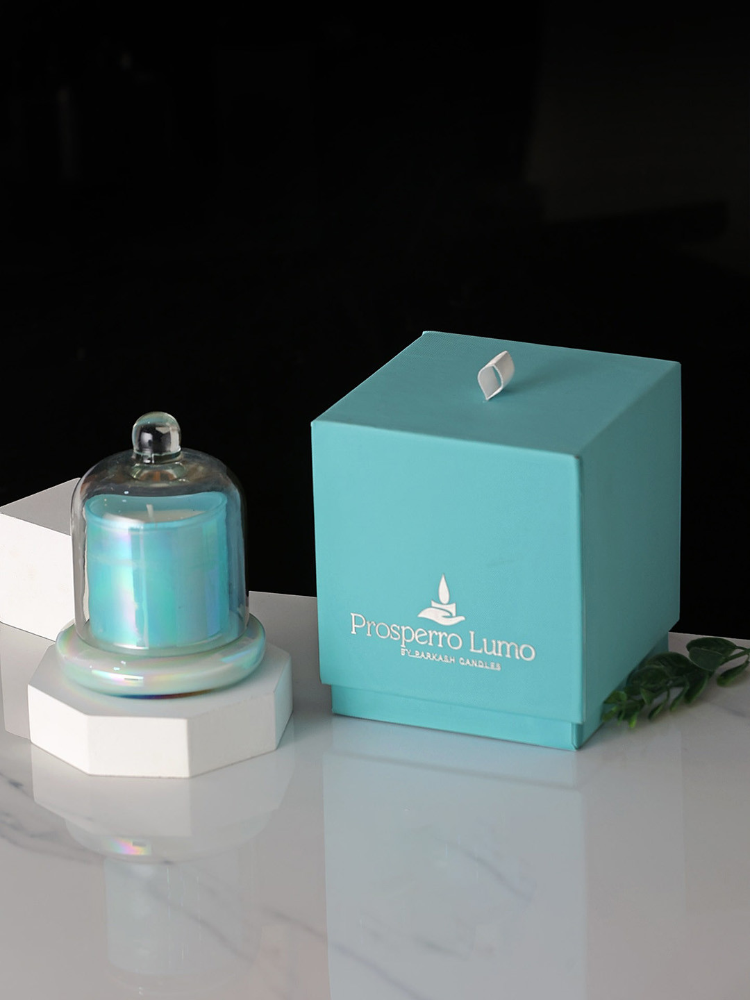 Parkash Candles Aqua Blue Bell Scented 1 Wick Scented Solid Geometric Regular Jar Candles