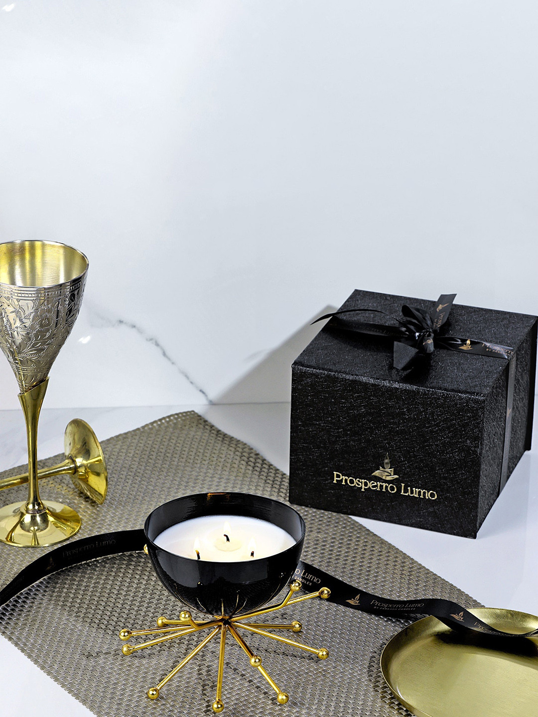 Parkash Candles Smokeless 3 Wick Solid Geometric Regular Tea Light Candles