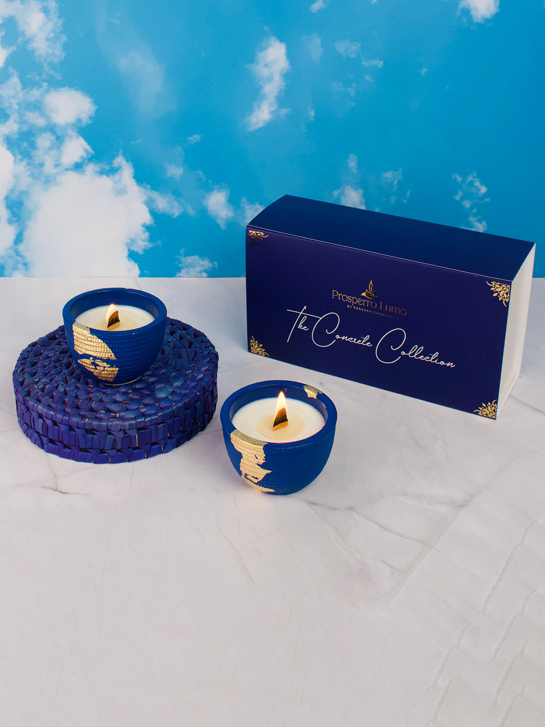 Parkash Candles Premium || Soy Wax || Ceremic Glass 2Pcs Scented Striped Jar Candles