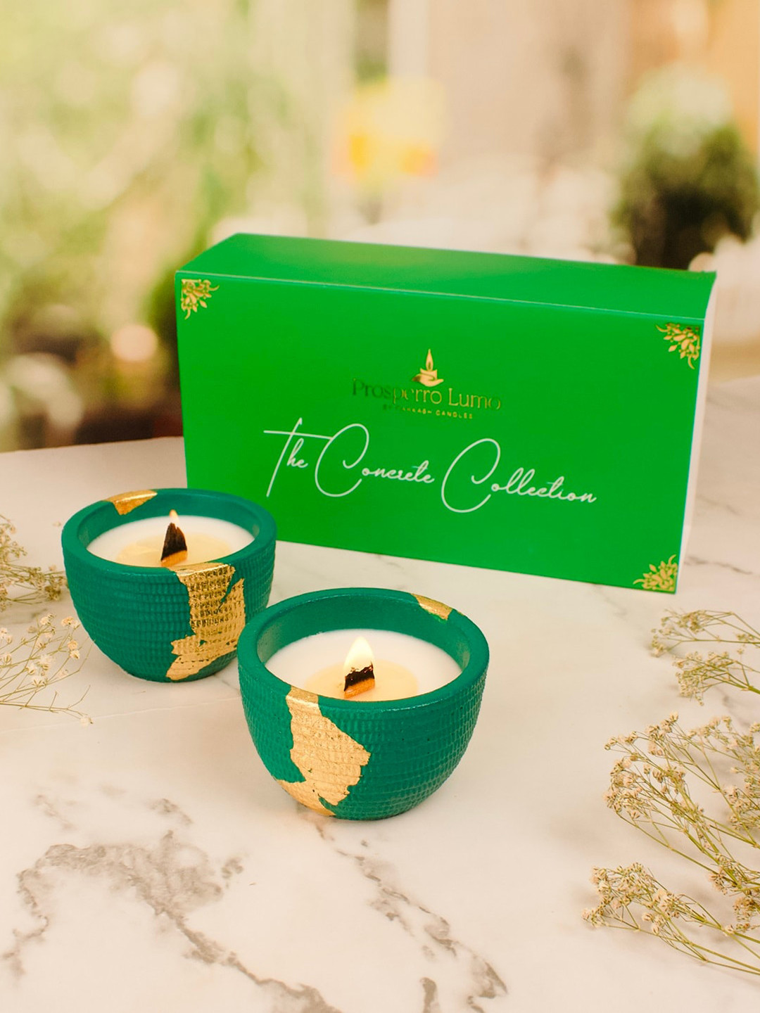 Parkash Candles Soy Wax Ceremic Glass 2Pcs Scented Striped Geometric Regular Jar Candles