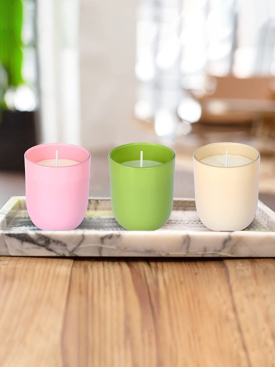 Parkash Candles Premium Glass Scented 1 Wick Vanilla Solid Geometric Regular Jar Candles