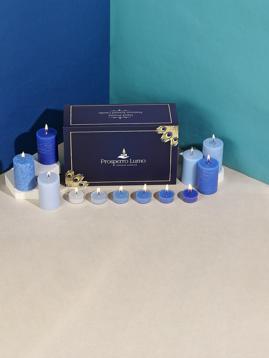 Parkash Candles Premium Arctic Thyme Handcrafted || Paraffin Wax Gift Set 36Pcs Pillar Candles