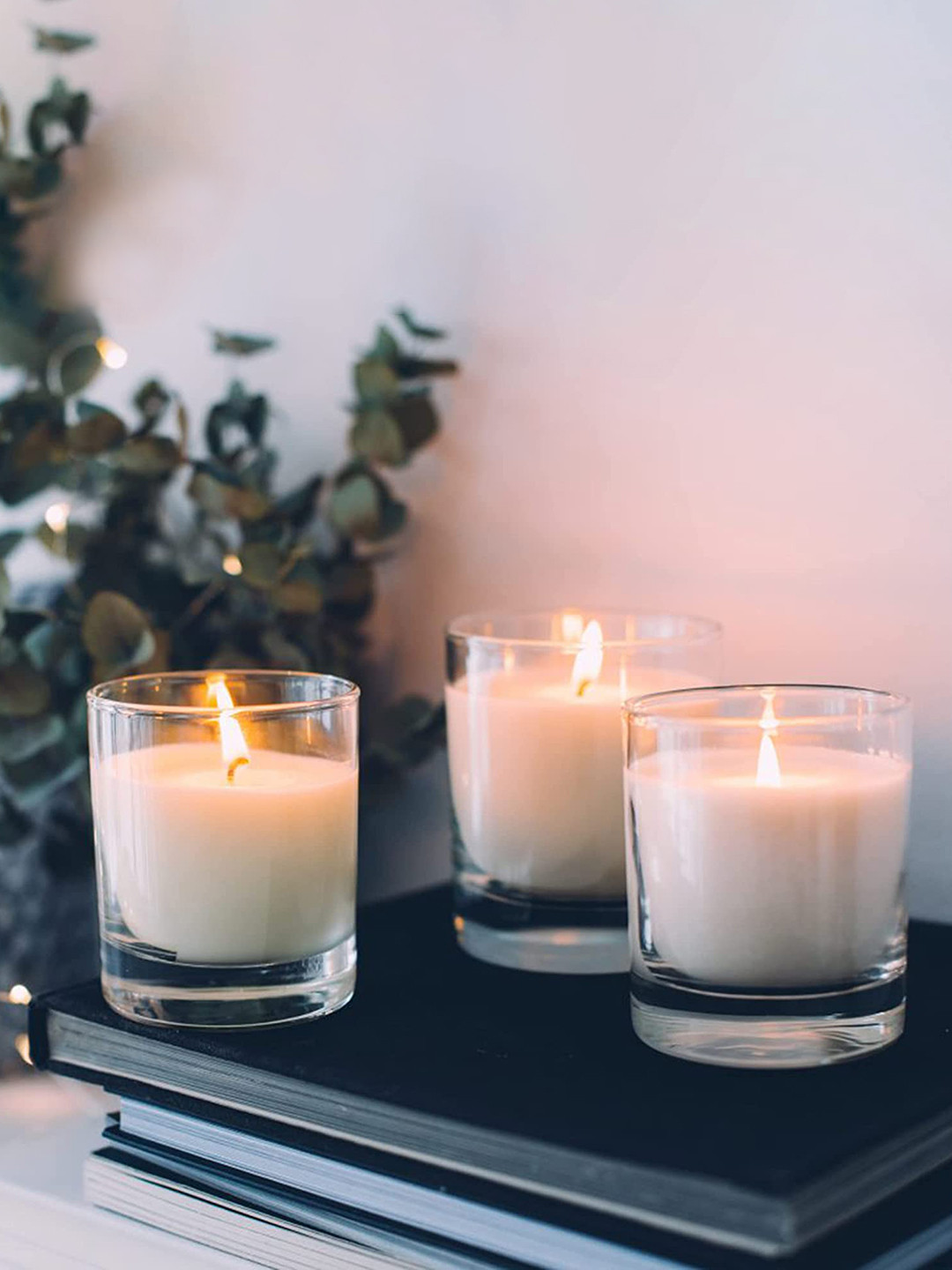 Parkash Candles Votive Glass, Natural Soy Wax 3Pcs Berry Blast Solid Jar Candles