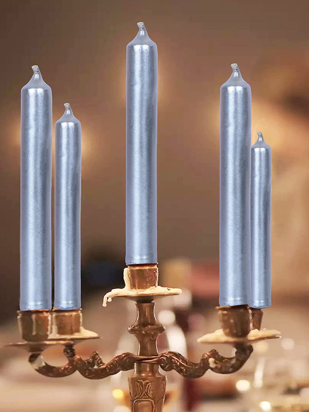 Parkash Candles 20Pcs Smokeless 1 Wick Solid Tapered Regular Pillar Candles