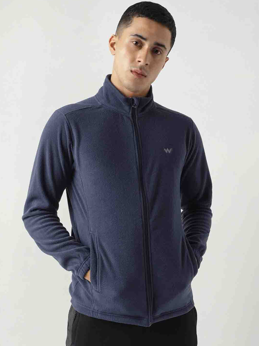 Wildcraft Men Navy Blue Fleece Insulator Crop Sporty Jacket
