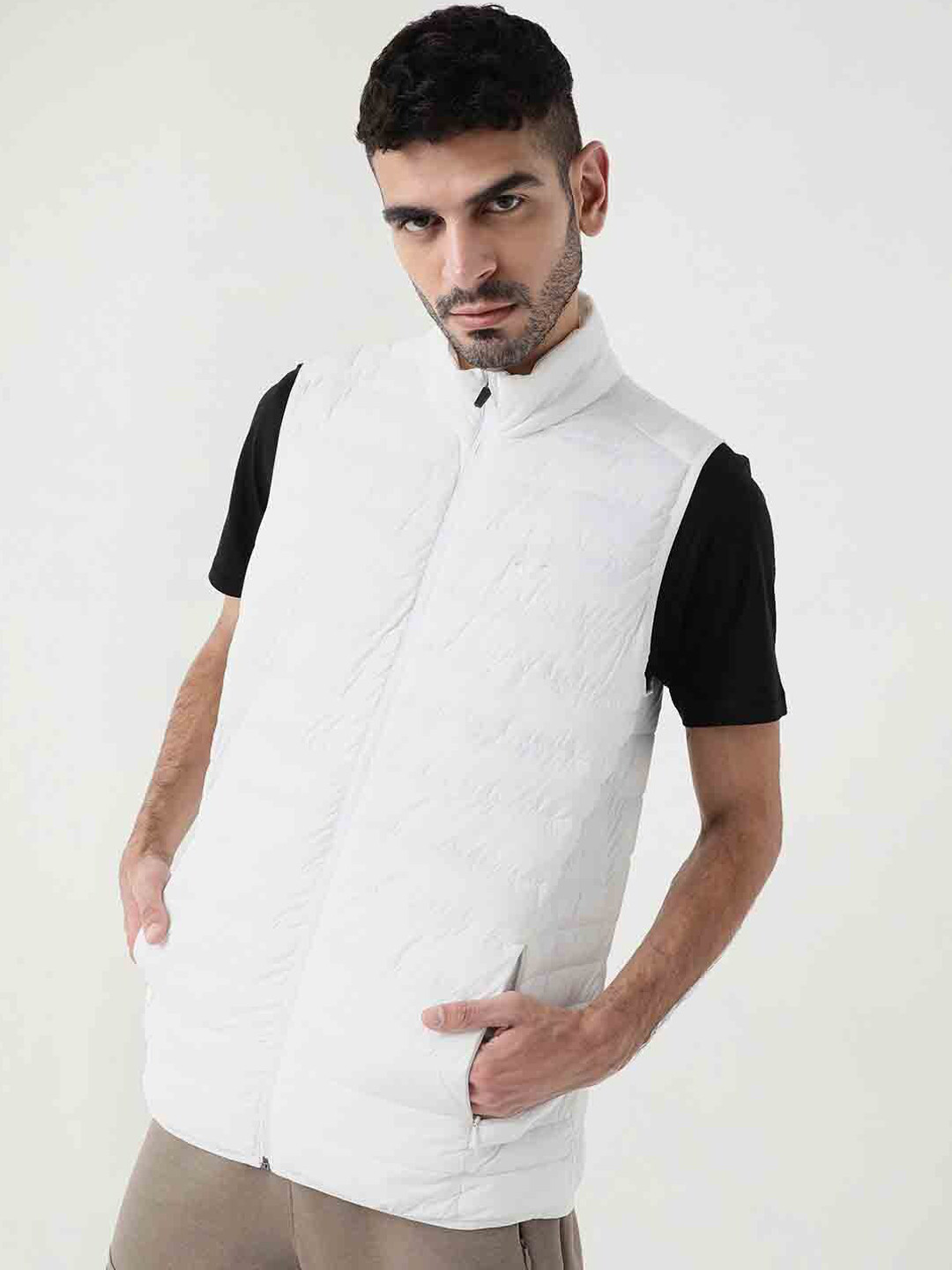 Wildcraft Men White Floral Insulator Quilted Jacket