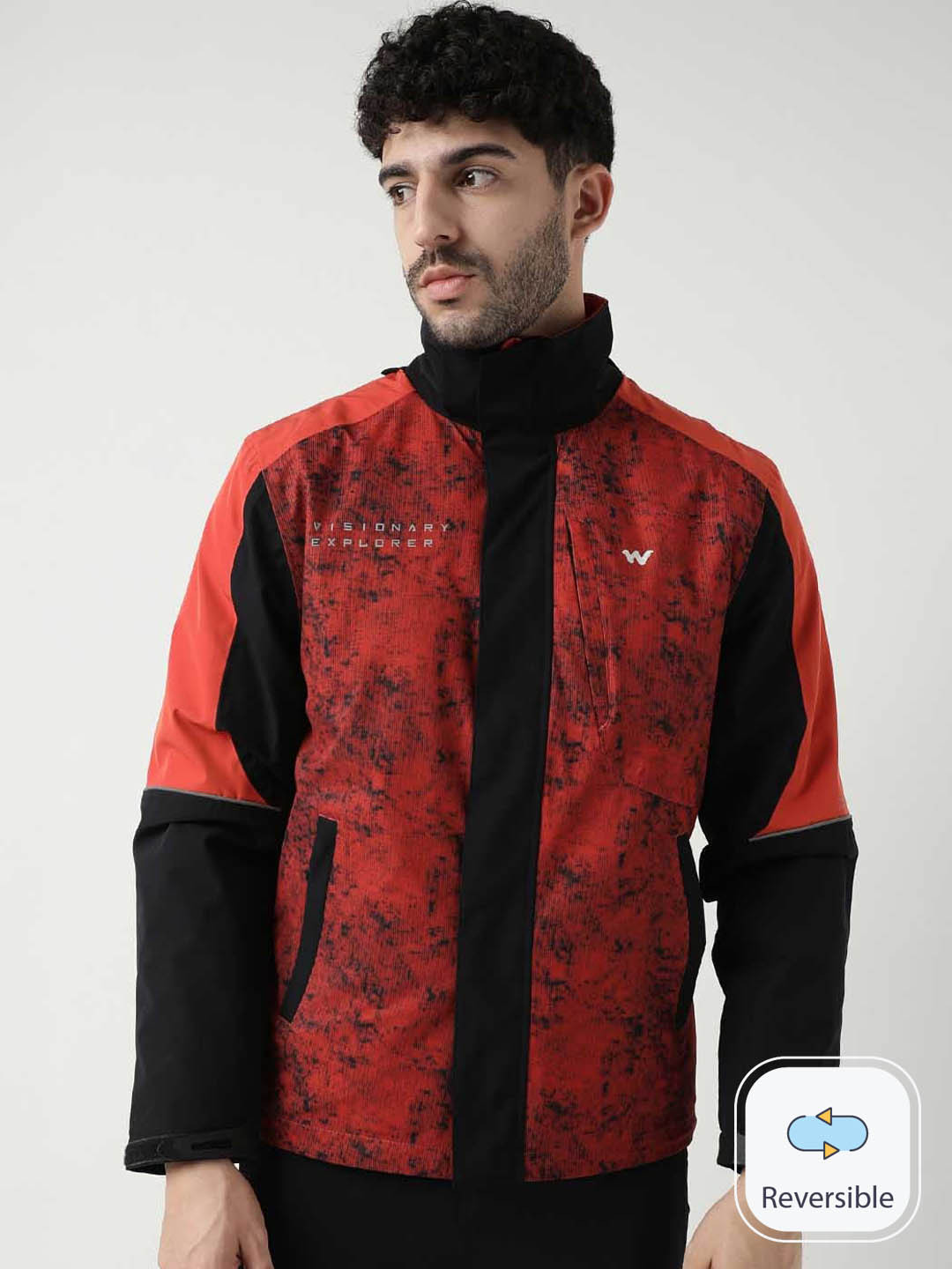 Wildcraft Men Beige Fleece Insulator Sporty Jacket with Embroidered