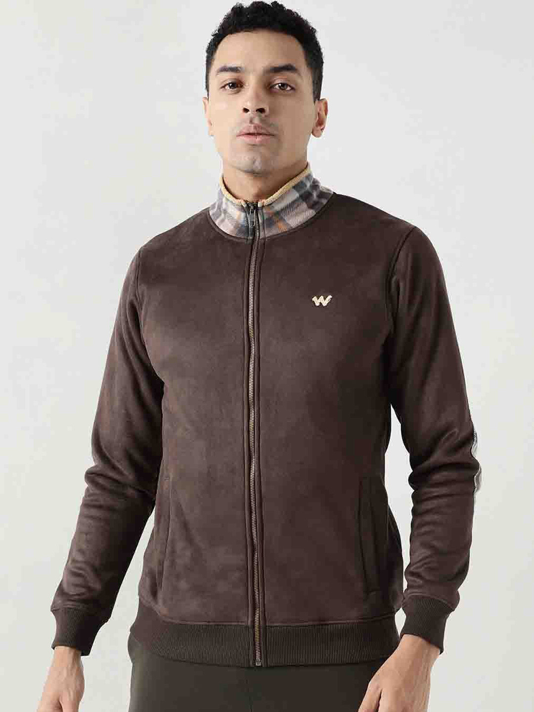 Wildcraft Men Beige Camouflage Insulator Longline Sporty Jacket Embroidered